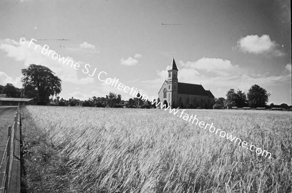 CHURCH AT HARVEST TIME FROM ROAD